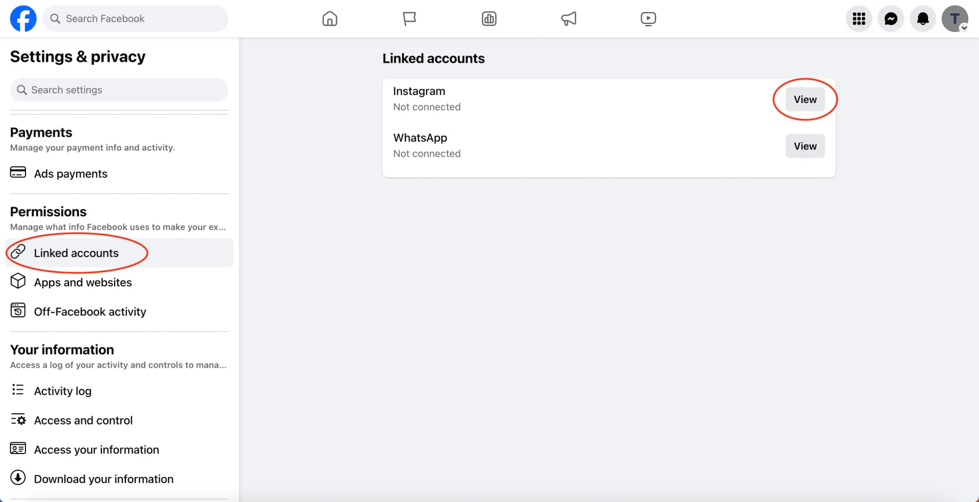 Facebook page creation