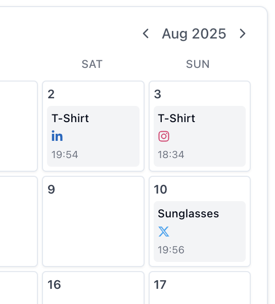 Calendar mobile preview