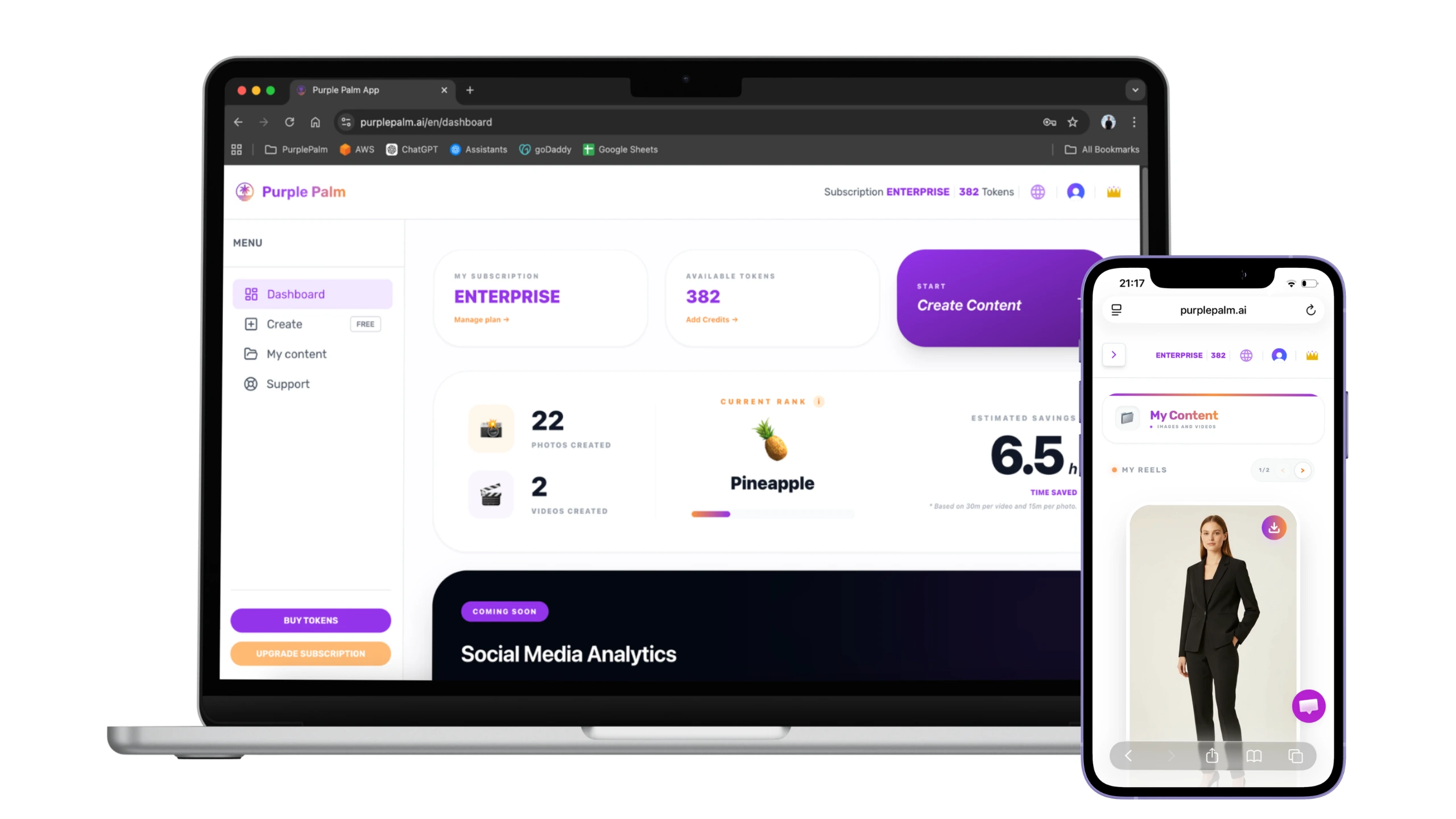 Purple Palm | Convierte fotos de producto en vídeos de eCommerce que venden